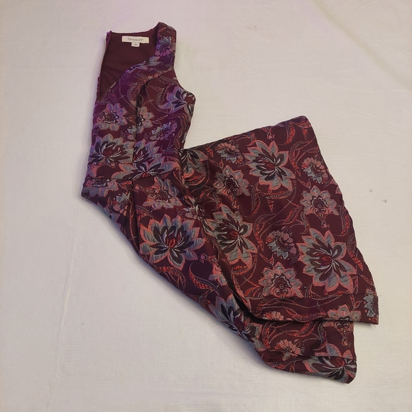 Francesca's Maroon Red Floral Embroidered Sleeveless A-Line Mini Dress Size S - Picture 14 of 15